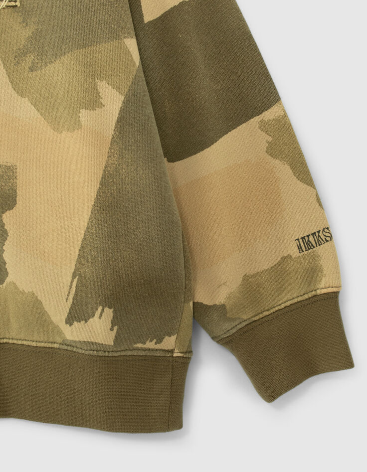 Sudadera beige felpa algodón ecológico camuflaje niño-4