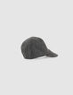 Casquette réversible beige imprimé et gris bébé garçon-5