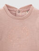 Baby’s pink skull embroidery organic fabric sweatshirt-3
