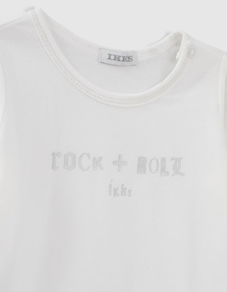 Baby girls’ 2-in-1 black sweatshirt/ecru T-shirt-7