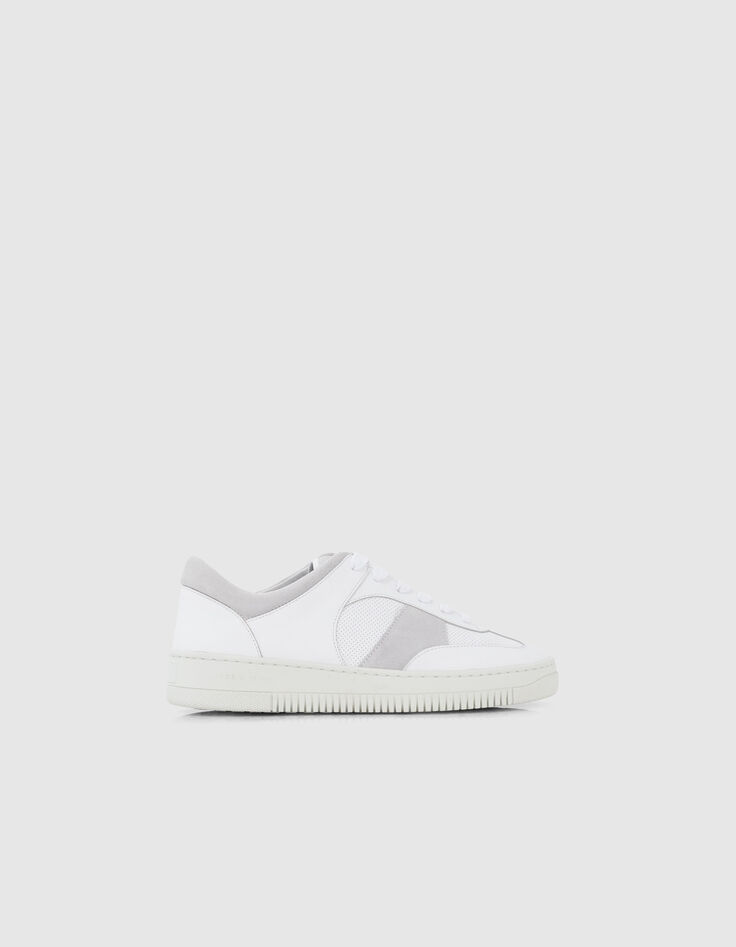 Men’s off-white leather trainers-1