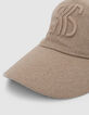 Gorra beige con monograma bordado, niña-7