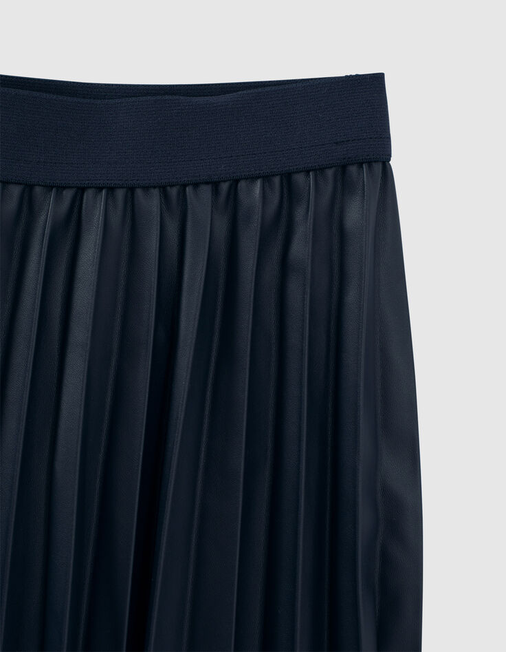 Girls’ dark navy pleated short skirt-6