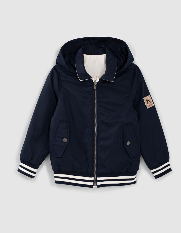 Boys’ navy and ecru reversible jacket-1