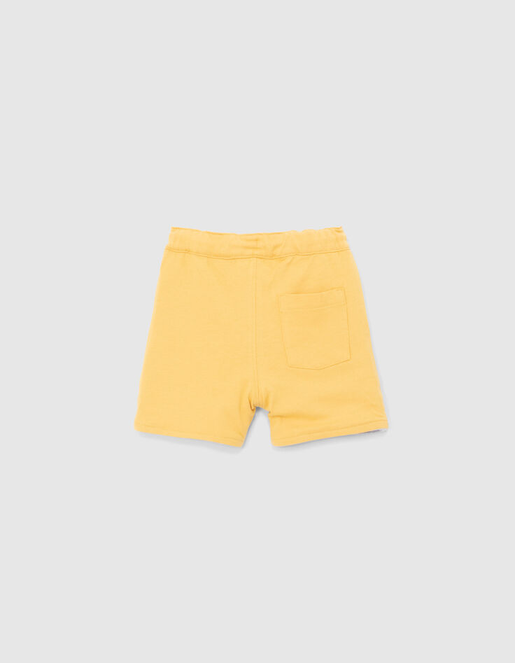Bermudas reversibles amarillo y gris felpa bebé niño-9