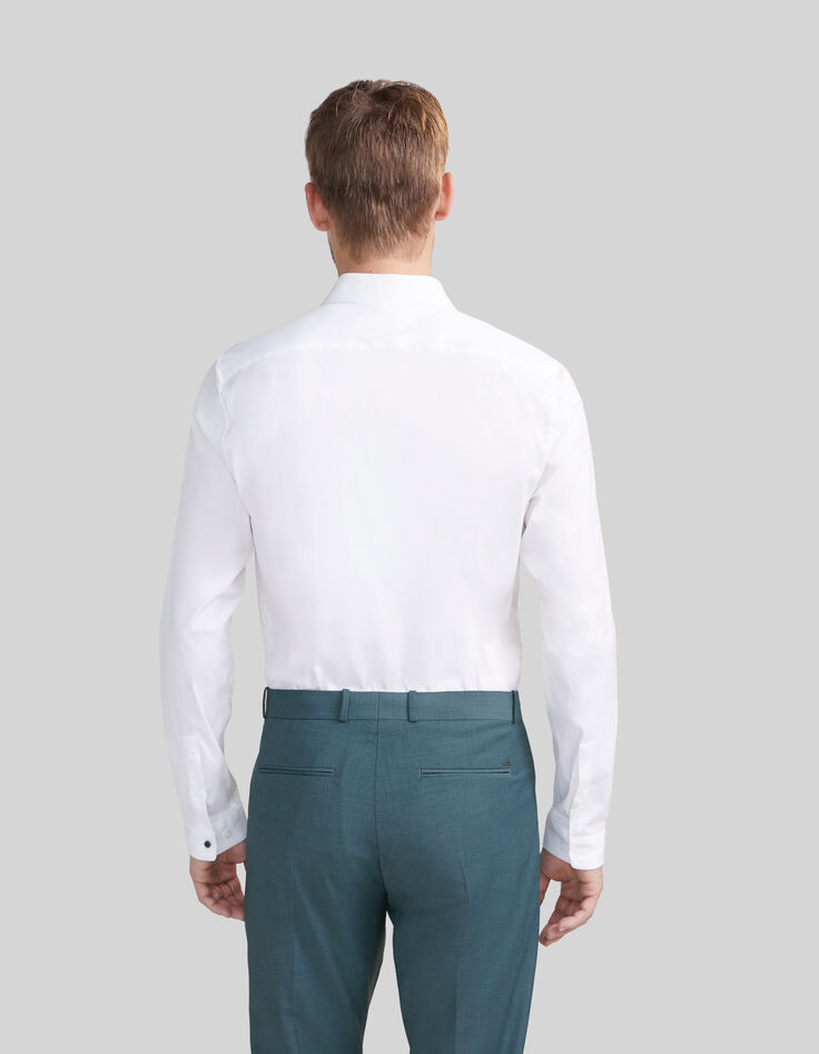 Wit SLIM fit overhemd voor heren EASY CARE-3