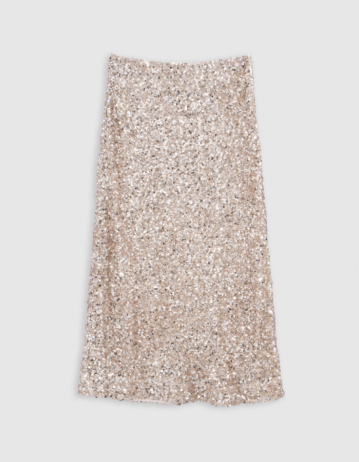 Jupe champagne brodée sequins Femme-3