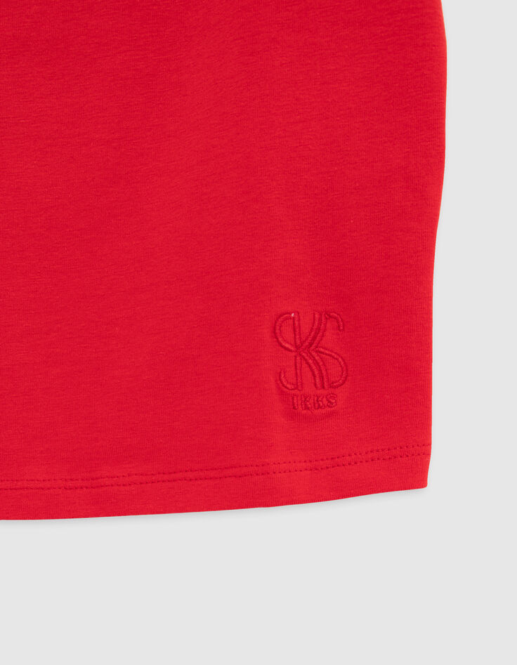 Girl's red cropped T-shirt-5