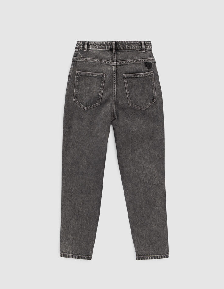 Girls’ grey 7/8 MOM jeans-4