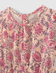 Roze jurk kasjmier bloemenprint EcoVero™ babymeisjes-4