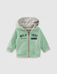 Omkeerbaar vest grijs en groen sweatstof babyjongens -4