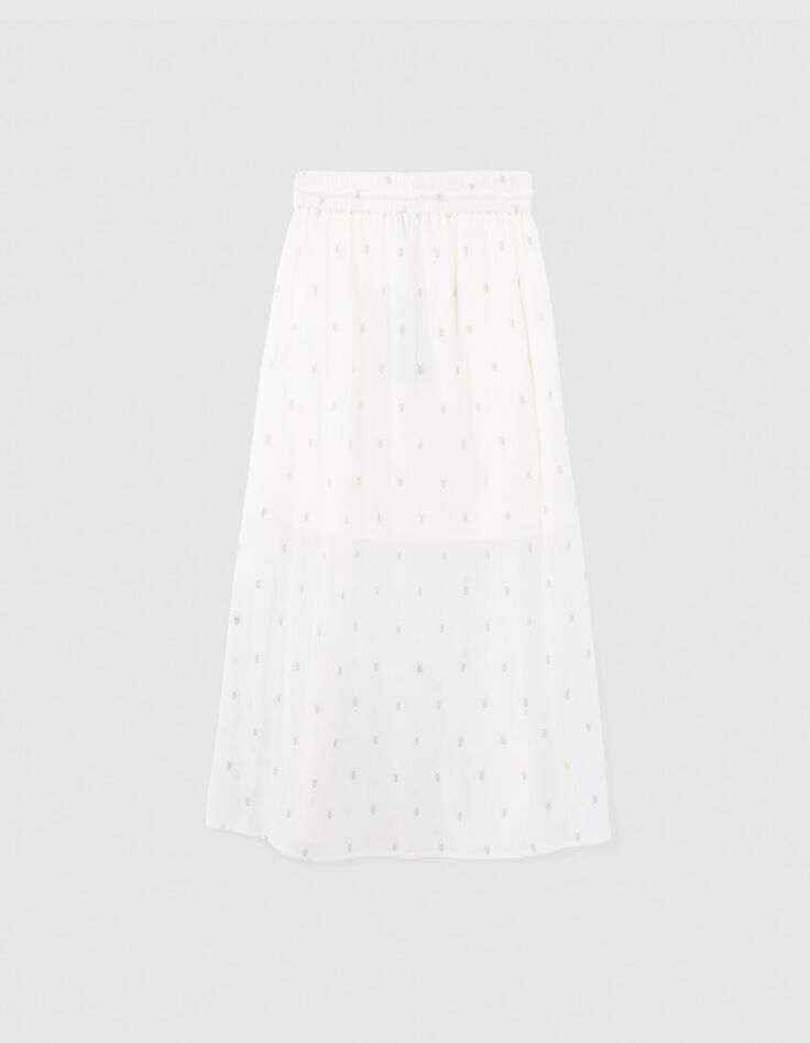 Girls’ off-white long skirt with gold embroidery-5