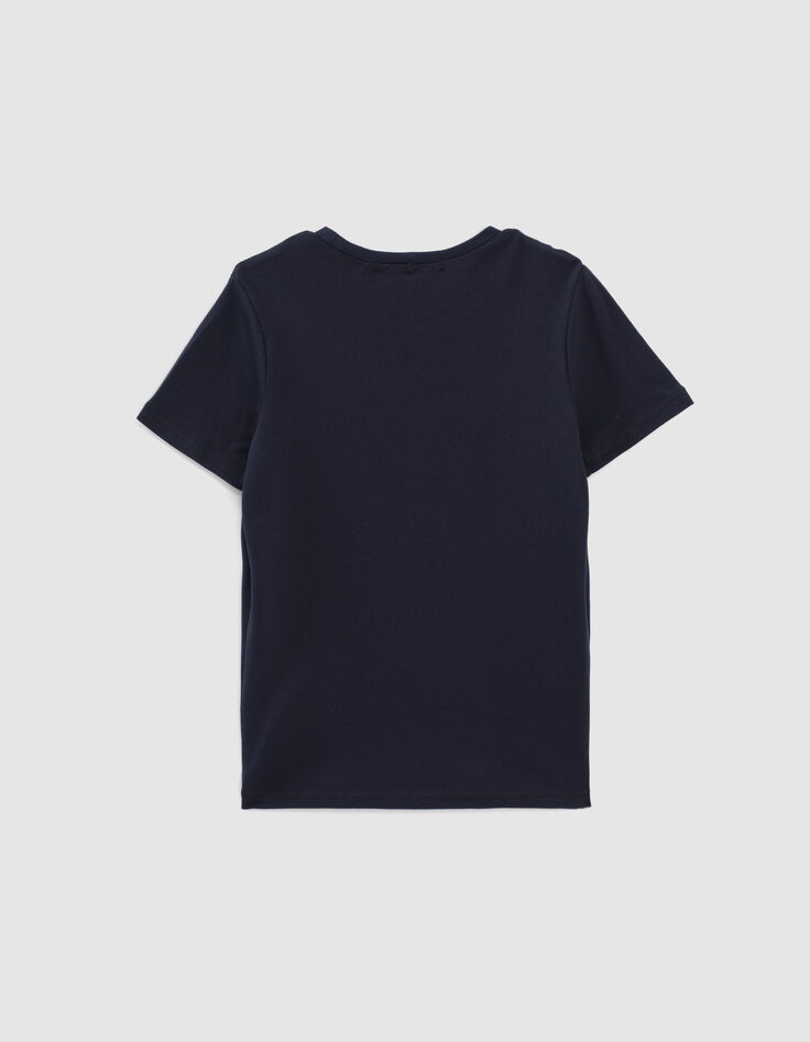 Marineblaues Jungen-Sport-T-Shirt mit Reliefkopfhörer -2