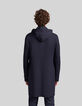 Marineblauer Herrentrenchcoat mit Futter und Kapuze-3