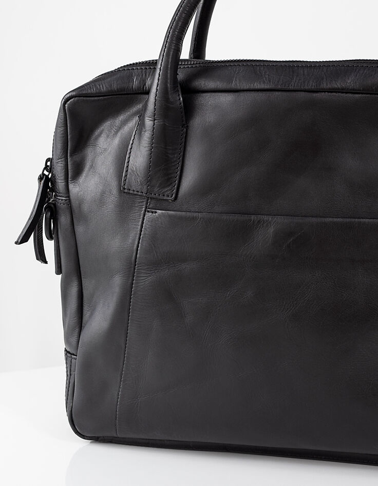 Sac noir en cuir homme-5