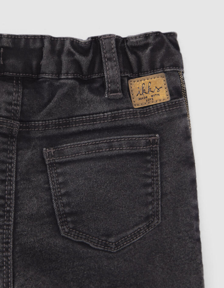 Graue Baby-Mädchen-Jeans mit Miniperlendekor an den Seiten-5