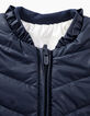 Baby girls’ navy and iridescent reversible padded jacket-7