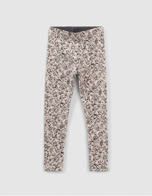 Girls’ grey/flower reversible print leggings - IKKS