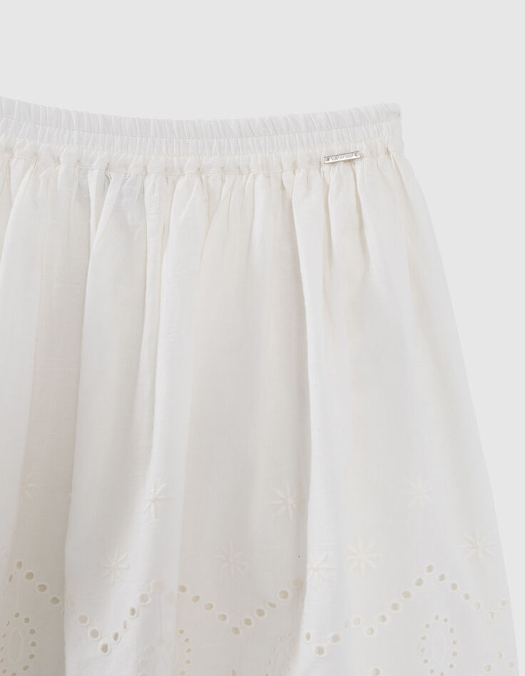 Girls’ off-white skirt with eyelet embroidery-3