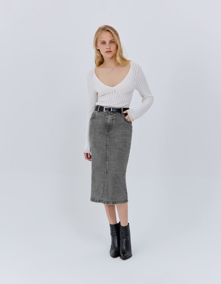 Falda pantalón de señora color gris Talla 36 Color GRIS