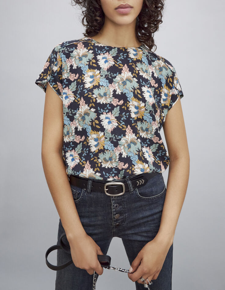 Top in EcoVero™ viscose retro bloemenprint dames-2