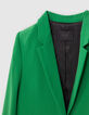 Chaqueta de traje verde de poliéster reciclado para mujer-5