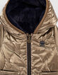 Baby girls’ gold & navy fur-lined reversible padded jacket-6