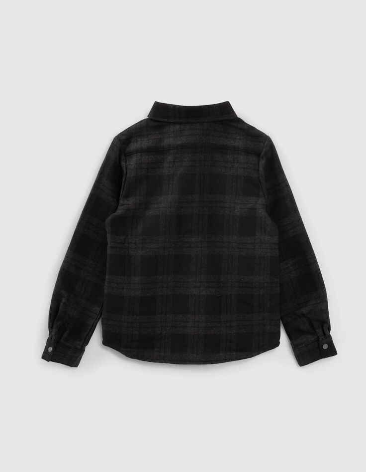 Boys' dark grey checked shirt-3