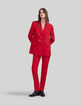 Women’s poppy red double-breasted suit jacket-1