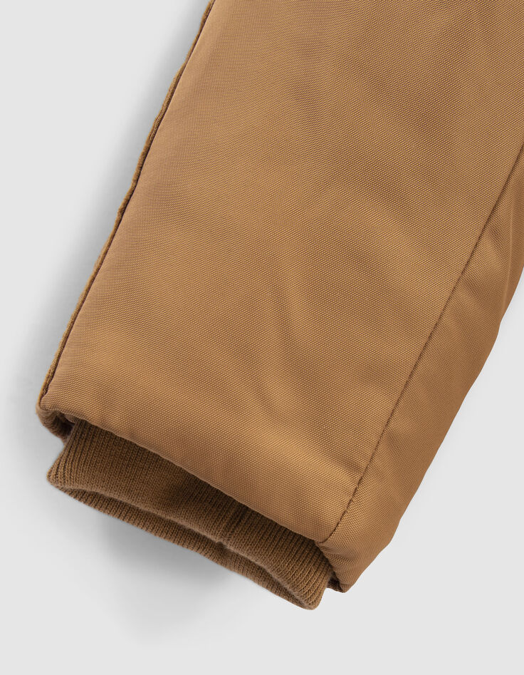 Parka camel fourrée nylon et velours garçon-5