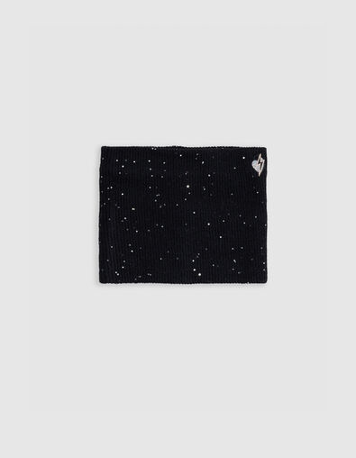 Snood noir tricot paillettes et sequins fille - IKKS