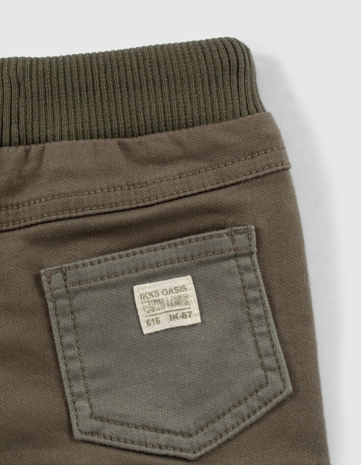 Baby boys’ khaki combat trousers with contrasting pockets-5