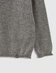Pull gris tricot laine et cachemire détail éclair garçon-2