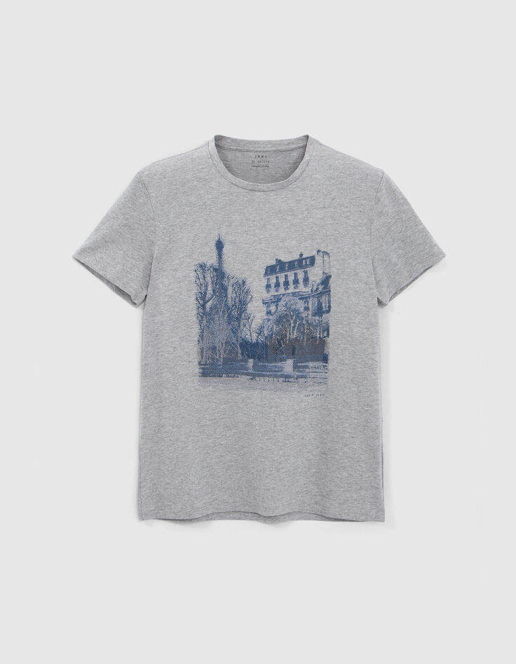 Grijs T-shirt van biologisch katoen Paris Homme-6