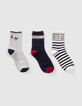 Boys’ navy/white/grey socks-1