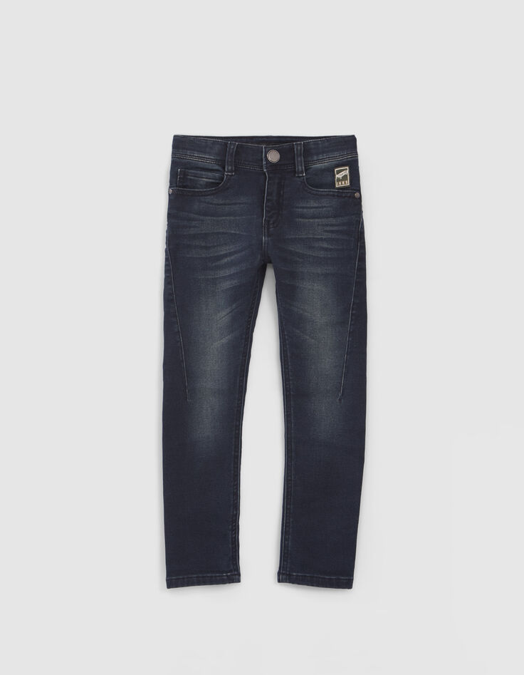 Blaue SKINNY-Vintage-Jungenjeans mit Teilungsnähten-1