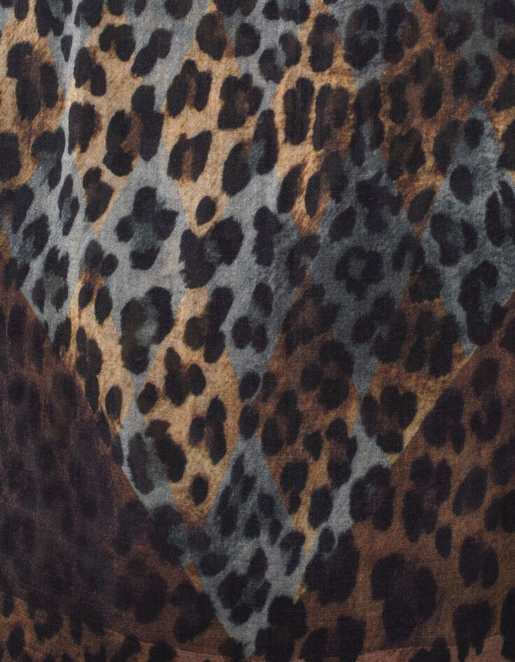 Women’s leopard motif wool scarf-5