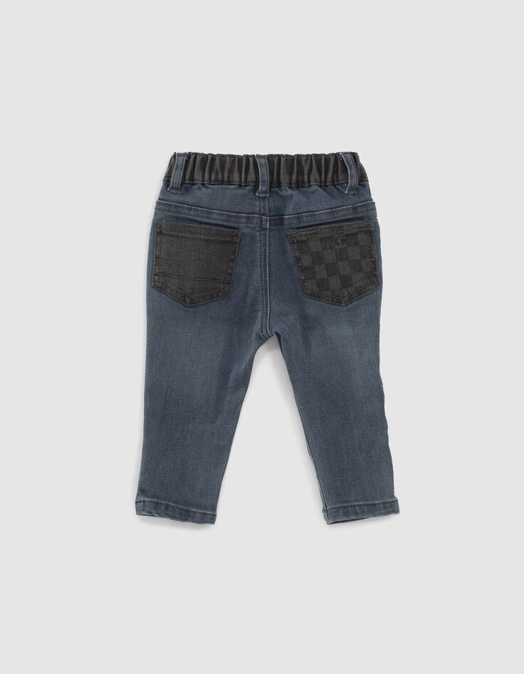 Baby boys’ vintage blue jeans, used black contrast-3