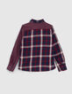 Boys' red checked shirt-4