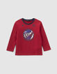 Jungen-T-Shirt bordeaux mit Ballmotiv aus Wendepailletten-2