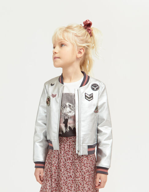 Hayden Girls Printed Bomber Jacket | Cream Mix / L | Girls' Clothes
