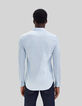 Men's sky blue thin-striped SLIM shirt-3