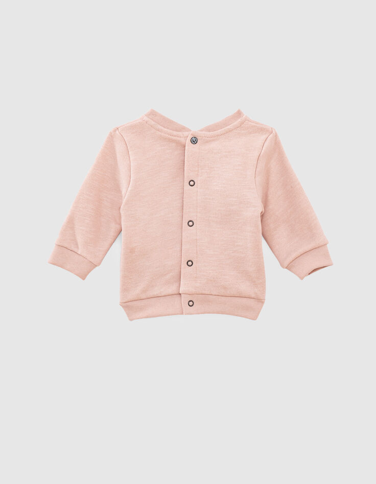 Baby’s pink skull embroidery organic fabric sweatshirt-2