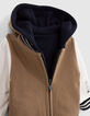 Baby boy reversible camel and navy cardigan-7