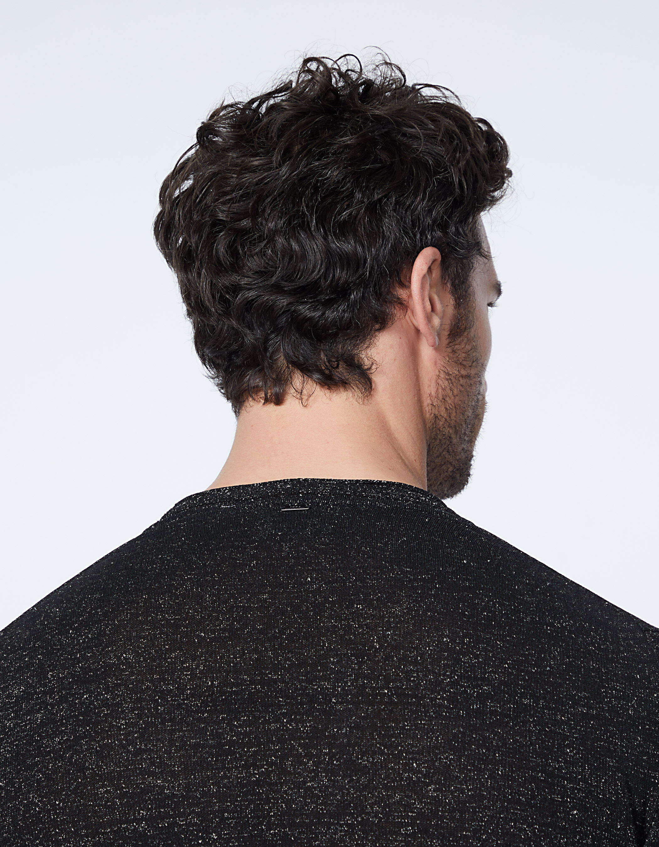 Men's black nep knit sweater