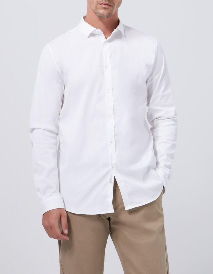 Wit SLIM fit overhemd voor heren EASY CARE-2