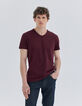 Burgundy Herren-T-Shirt L‘Essentiel mit V-Ausschnitt-3