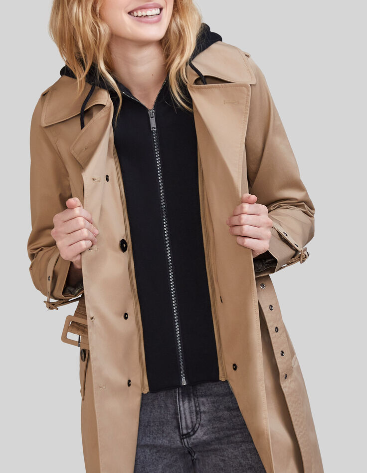 Damentrenchcoat mit abnehmbarer Kapuze und Futter-5