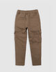 Upcycled JOGGER camel jeans for boys in a battle spirit-5