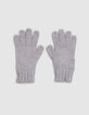 Boys' grey recycled knit gloves-3